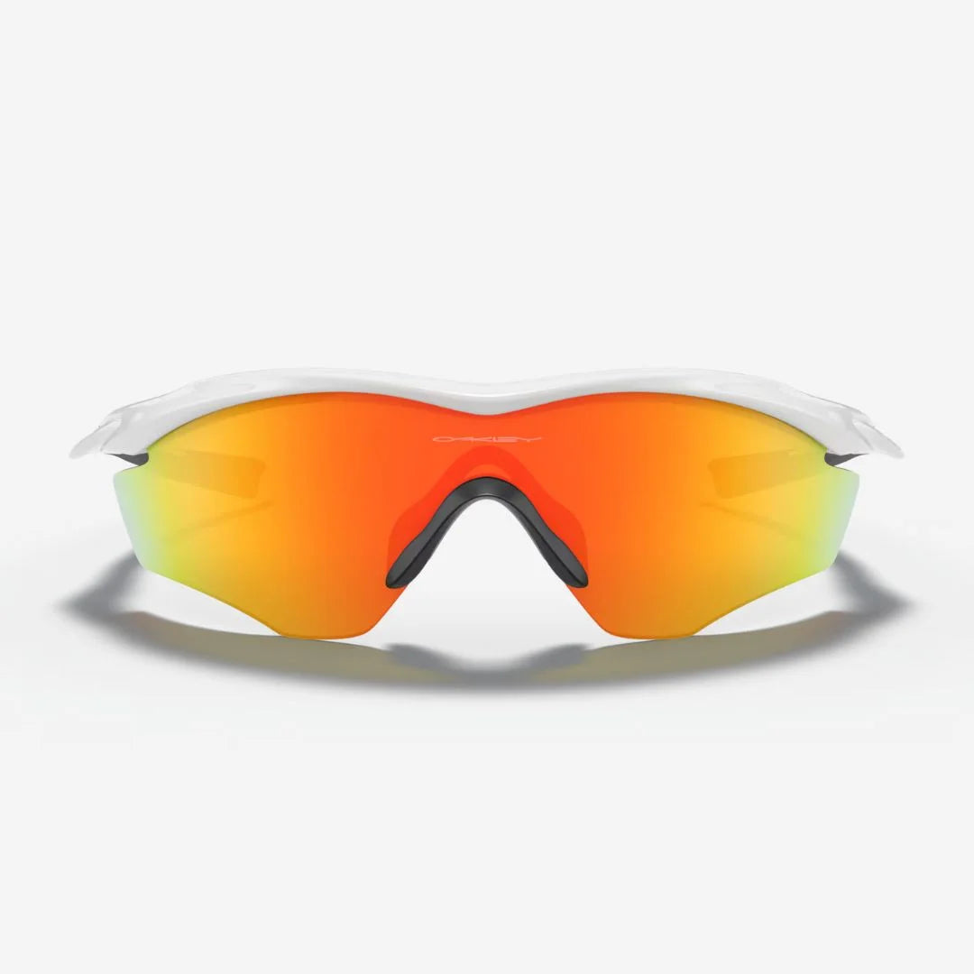 OAKLEY M2 Frame XL Sunglasses - Fire Iridium Lenses,  Polished White Frame