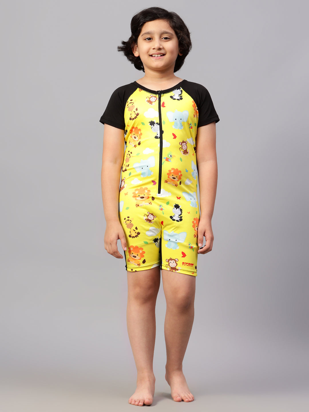 Viva Swimming Round Neck Half Sleeves Swimming Costume for Kids