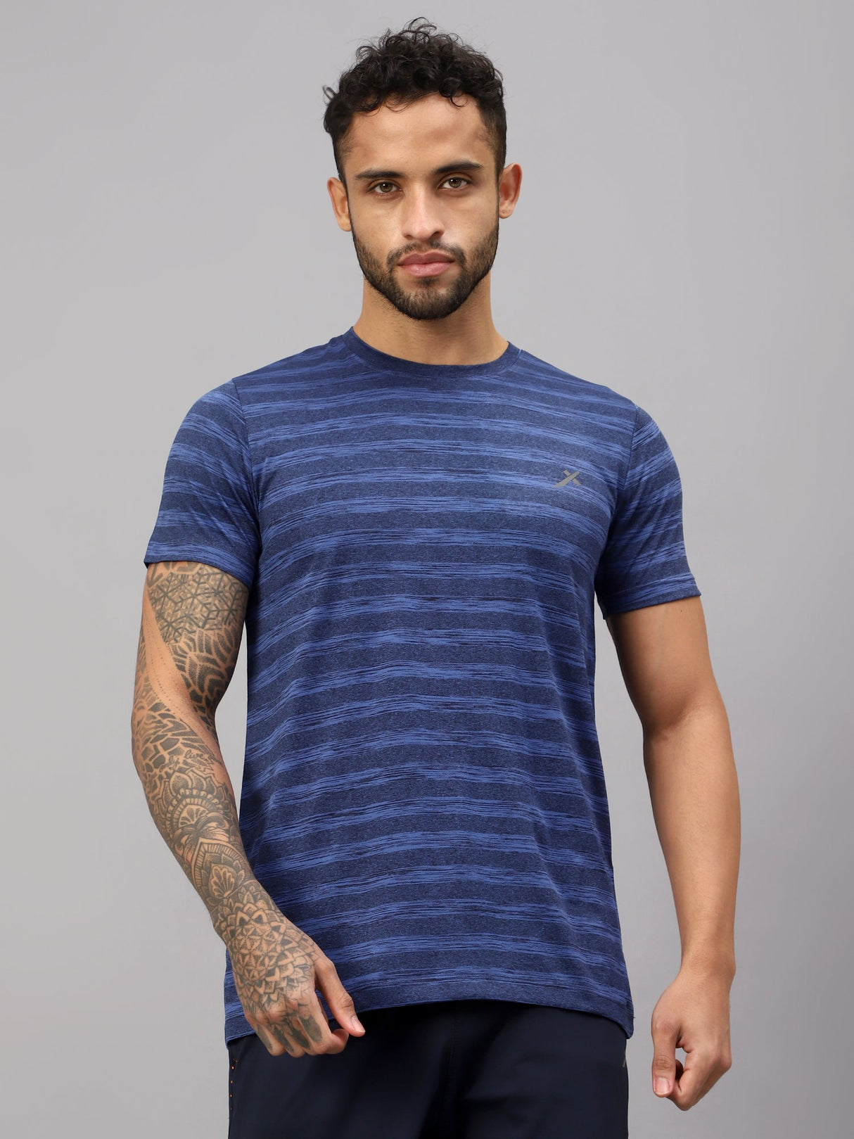 Vector X Mens Polyester Round Neck Sports T-Shirt Half Sleeves