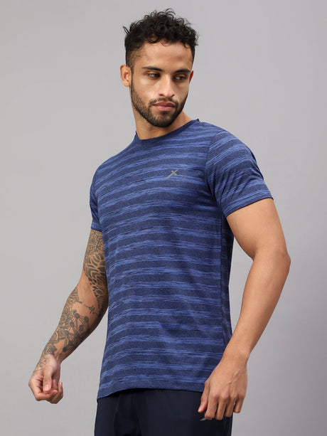 Vector X Mens Polyester Round Neck Sports T-Shirt Half Sleeves