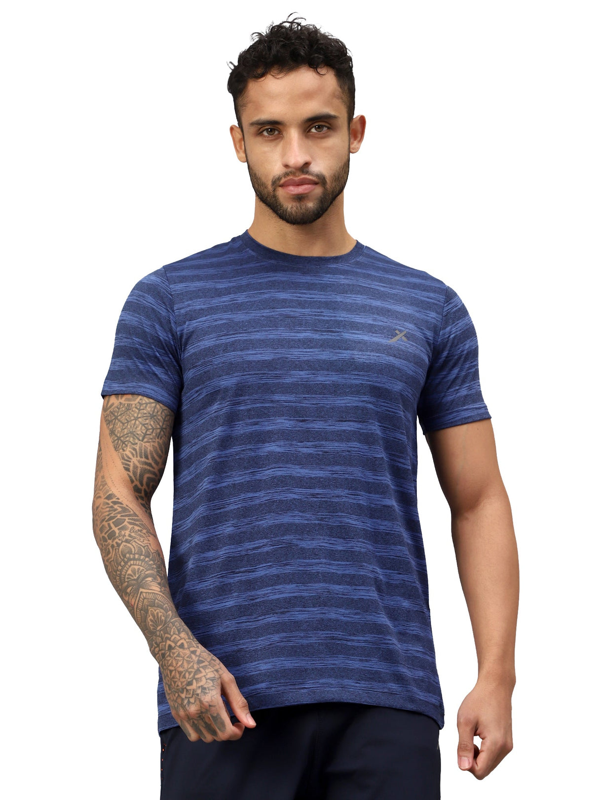 Vector X Mens Polyester Round Neck Sports T-Shirt Half Sleeves