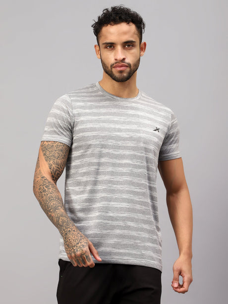 Vector X Mens Polyester Round Neck Sports T-Shirt Half Sleeves