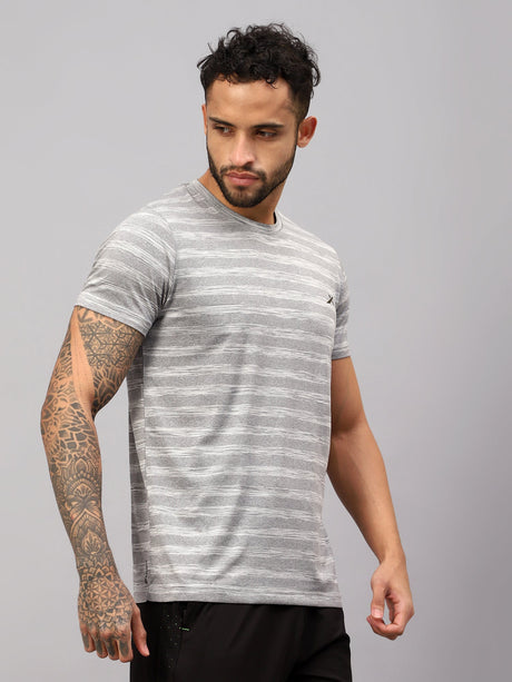 Vector X Mens Polyester Round Neck Sports T-Shirt Half Sleeves