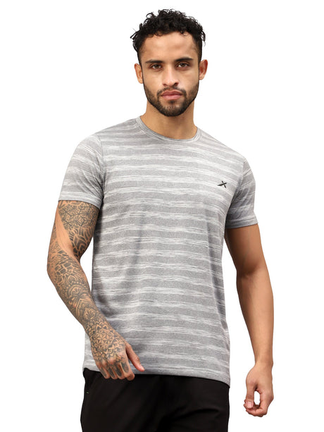 Vector X Mens Polyester Round Neck Sports T-Shirt Half Sleeves