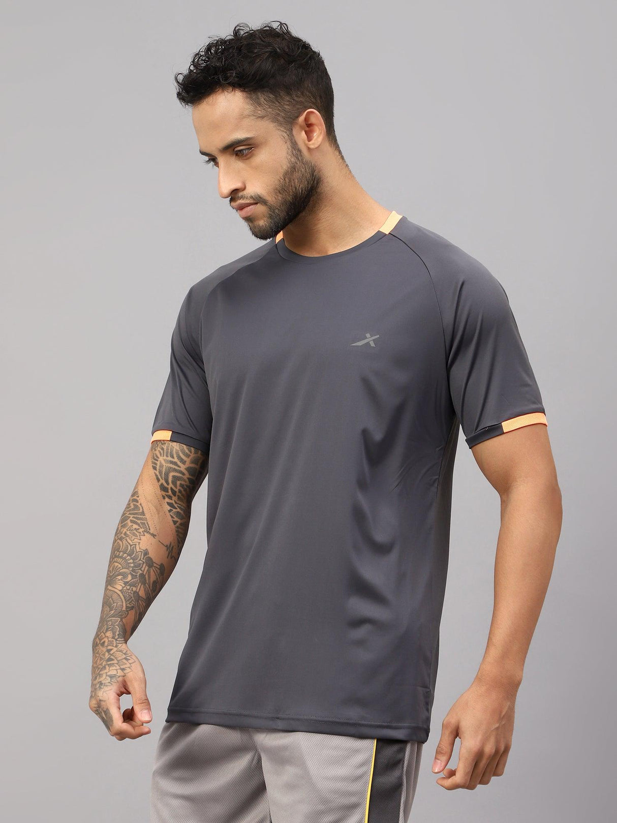 Vector X Mens Wear Polyester Solid Round Neck Half Sleeves T-shirt For Court Games, Cricket, Golf, Running, Fitness, Training, Athletic Sports