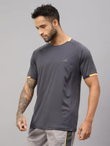 Vector X Mens Wear Polyester Solid Round Neck Half Sleeves T-shirt For Court Games, Cricket, Golf, Running, Fitness, Training, Athletic Sports