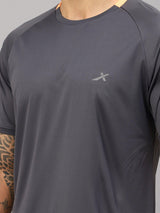 Vector X Mens Wear Polyester Solid Round Neck Half Sleeves T-shirt For Court Games, Cricket, Golf, Running, Fitness, Training, Athletic Sports