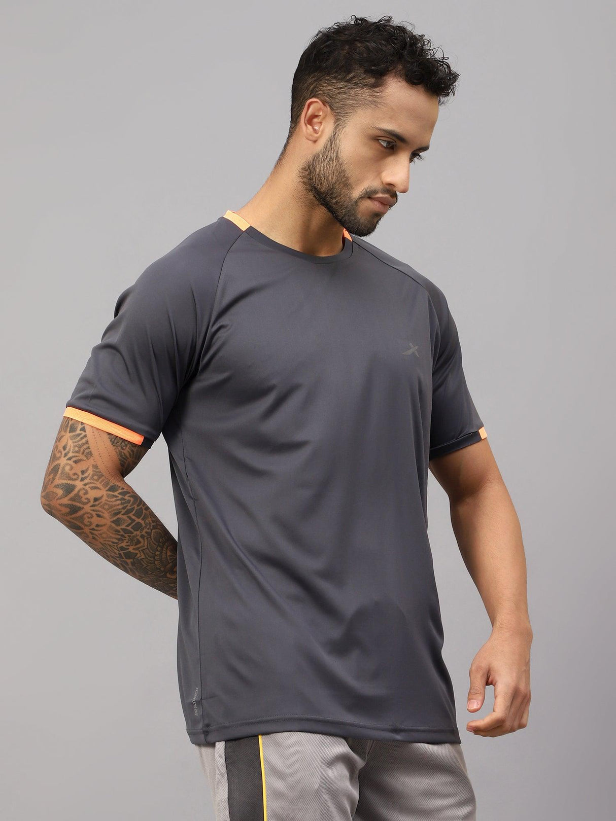 Vector X Mens Wear Polyester Solid Round Neck Half Sleeves T-shirt For Court Games, Cricket, Golf, Running, Fitness, Training, Athletic Sports