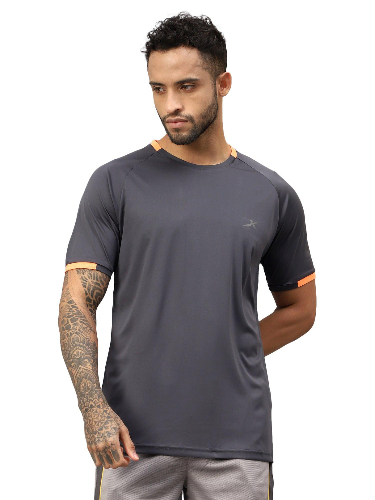 Vector X Mens Wear Polyester Solid Round Neck Half Sleeves T-shirt For Court Games, Cricket, Golf, Running, Fitness, Training, Athletic Sports