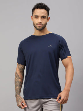 Vector X Mens Wear Polyester Solid Round Neck Half Sleeves T-shirt For Court Games, Cricket, Golf, Running, Fitness, Training, Athletic Sports