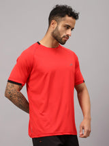 Vector X Mens Wear Polyester Solid Round Neck Half Sleeves T-shirt For Court Games, Cricket, Golf, Running, Fitness, Training, Athletic Sports