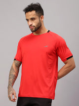 Vector X Mens Wear Polyester Solid Round Neck Half Sleeves T-shirt For Court Games, Cricket, Golf, Running, Fitness, Training, Athletic Sports