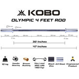 Kobo OR-4-B Olympic Barbell 47″ Bar