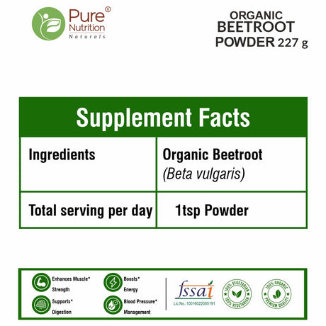 Organic Beetroot Powder | USDA Organic Beetroot Root Powder | Natural Superfood Powder