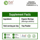 Organic Moringa Powder - 227g | 100% Pure and Natural | Supports Energy, Immunity, and Overall Wellness