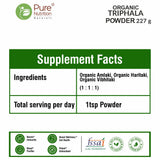 Organic Triphala Powder - 227g | 100% Pure and Natural | Supports Digestion, Detoxification, and Overall Wellness