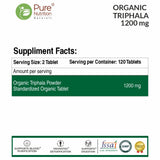 Organic Triphala Supplement - 120 Vegetarian Tablets | Supports Digestion and Boosts Immunity