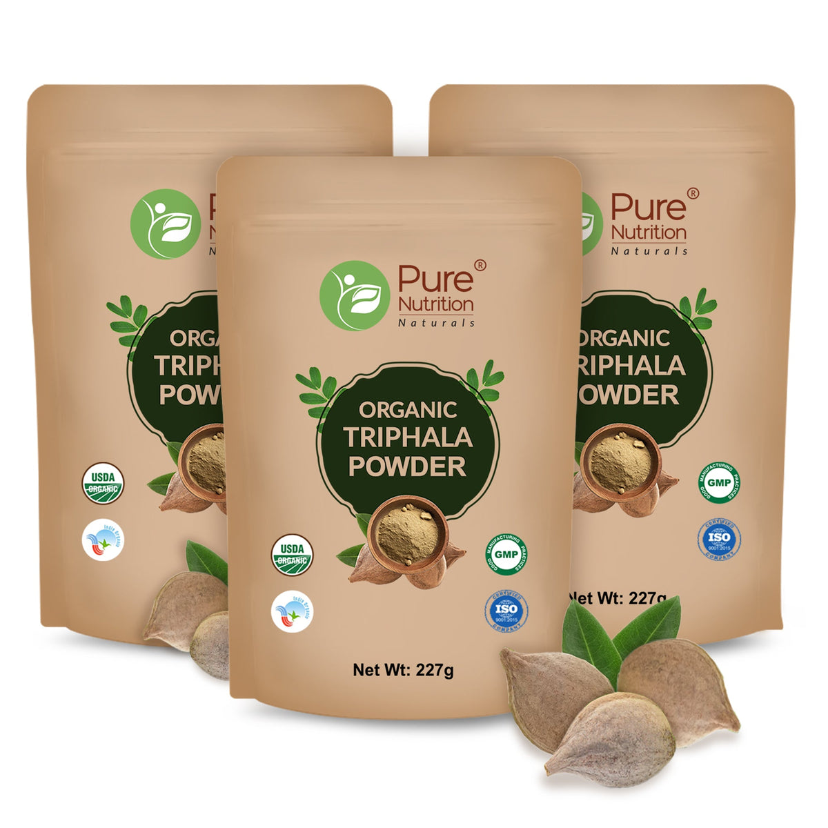 Organic Triphala Powder - 227g | 100% Pure and Natural | Supports Digestion, Detoxification, and Overall Wellness