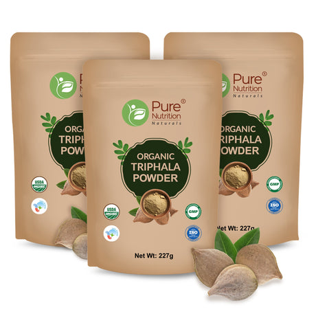 Organic Triphala Powder - 227g | 100% Pure and Natural | Supports Digestion, Detoxification, and Overall Wellness