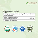 Organic Ashwagandha Tablets 120 Count | Stress Relief, Sleep & Vitality