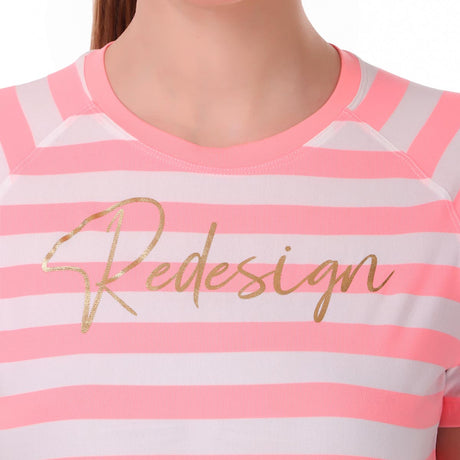 Cotton Stripes Tshirt For Women (Pink)