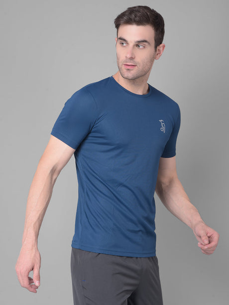 Dark Blue Round Neck T-Shirt for Timeless Appeal