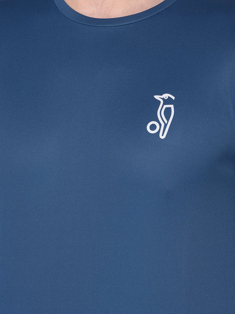 Dark Blue Round Neck T-Shirt for Timeless Appeal
