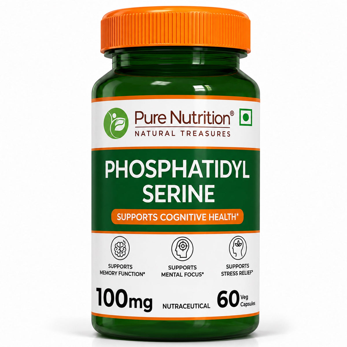 Phosphatidylserine 100 mg | Cognitive Wellness Support | 60 Capsules - Nutrition by Pure Nutrition