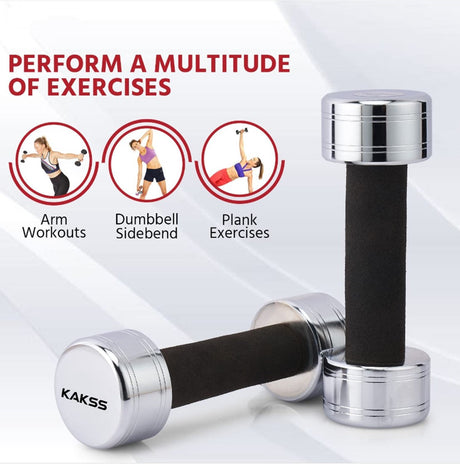 KAKSS Steel Dumbbell Set Of 2pc (Proudly Made In India) | Kakss Exporters (Kakss Fitness)