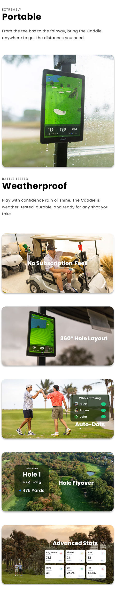 Pinned The Caddie Portable GPS Golf Tablet