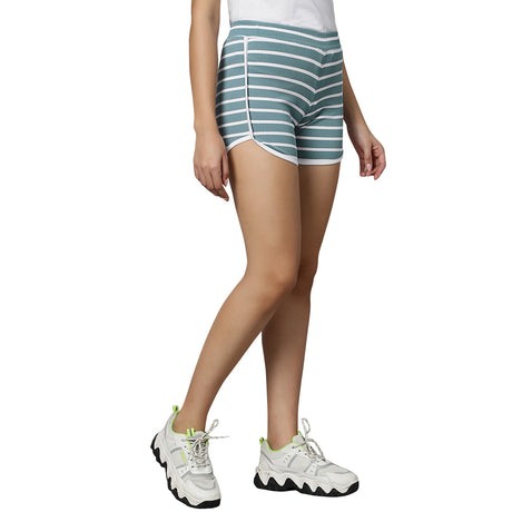 PIXY Stripe Shorts - Grey | Omtex
