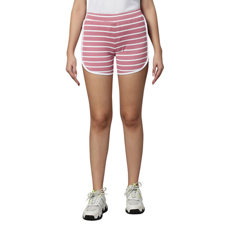 PIXY Stripe Shorts - Coral Pink | Omtex