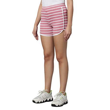 PIXY Stripe Shorts - Coral Pink | Omtex