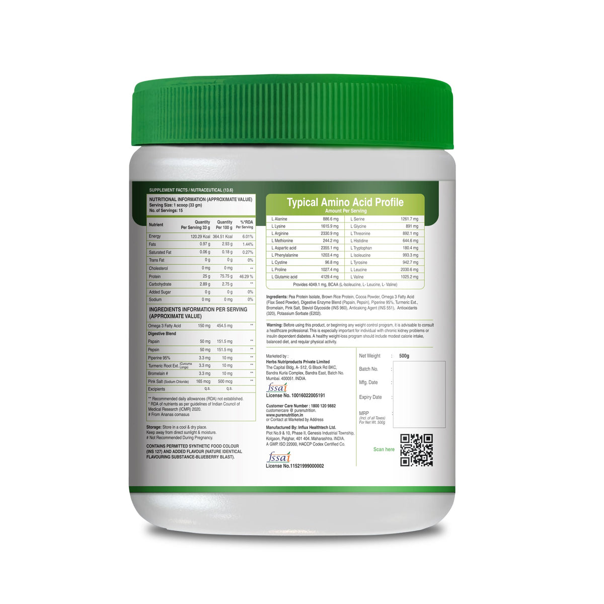 Vegan Protein Blueberry Blast Plant-Based Protein (500g)