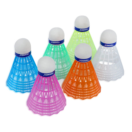 Badminton Plastic Shuttlecock (Pack of 6) | Tennex