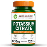 Potassium Citrate 800mg  Nerve, Kidney & Bone Health | 120 Veg Capsules - Nutrition by Pure Nutrition