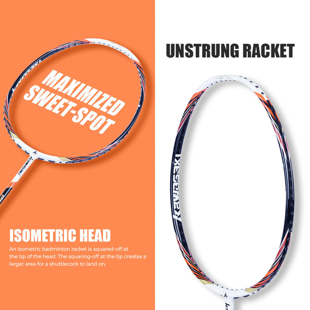 Power Training 125 Unstrung Badminton Racket (White)-4U/G1