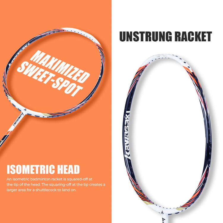 Power Training 125 Unstrung Badminton Racket (White)-4U/G1