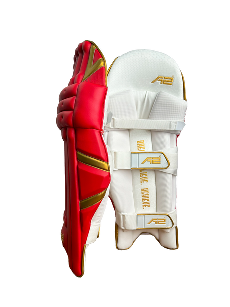 Cricket Batting Pads - Red & Golden