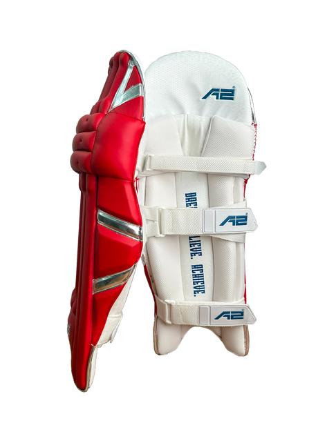 Cricket Batting Pads - Red & Silver