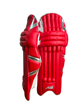 Cricket Batting Pads - Red & Silver