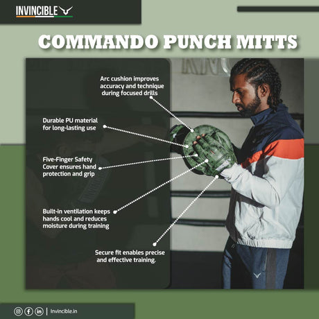 Invincible Commando Punch Mitts, Focus Pad Boxing | K.L. Mahajan & Sons (Invincible)