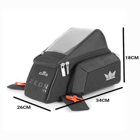 Gods Zeon R1 (Fibre Tank) - Motorcycle Tank Bag with Capsule Rain Cover