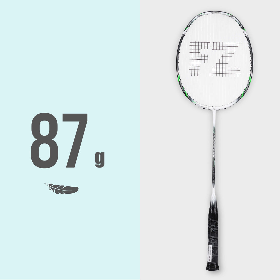 Precision 11000 Very Stiff Strung Badminton Racket(White+Green)- 3U/G5