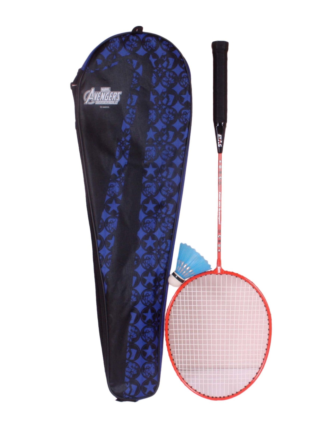 STAG GLOBAL Disney Avenger Badminton Racket Combo 2 Badminton Racket 3 Shuttle Cock -Black/Red  Model (RC001)