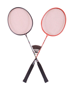 STAG GLOBAL Disney Avenger Badminton Racket Combo 2 Badminton Racket 3 Shuttle Cock -Black/Red  Model (RC001)