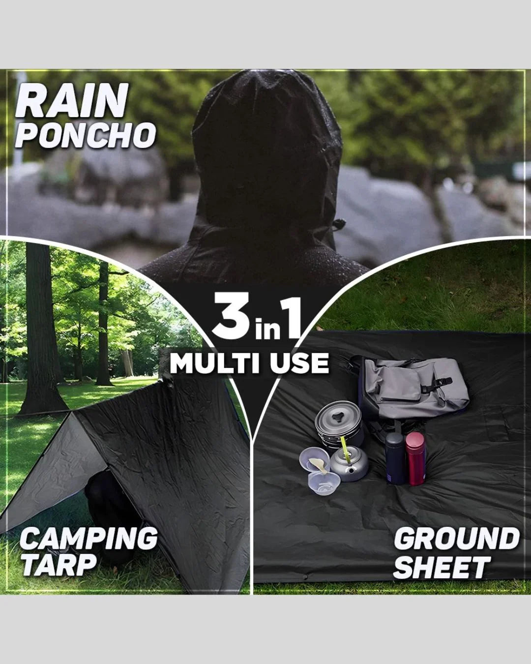 ROCKSPORT Classic Rain Poncho Rainwear - Camoflauge