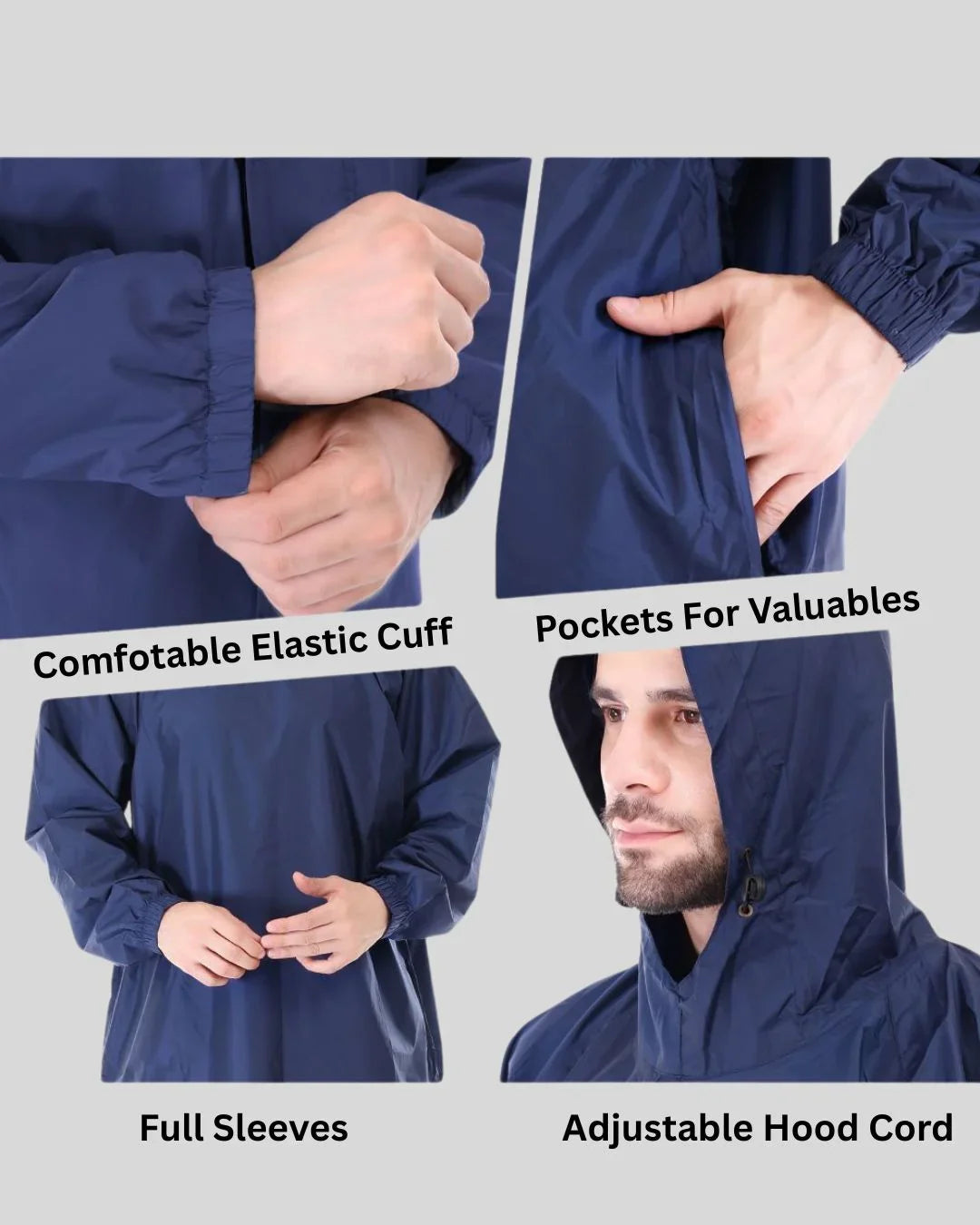 ROCKSPORT Rain Poncho Golden Bell Rainwear - Navy Blue