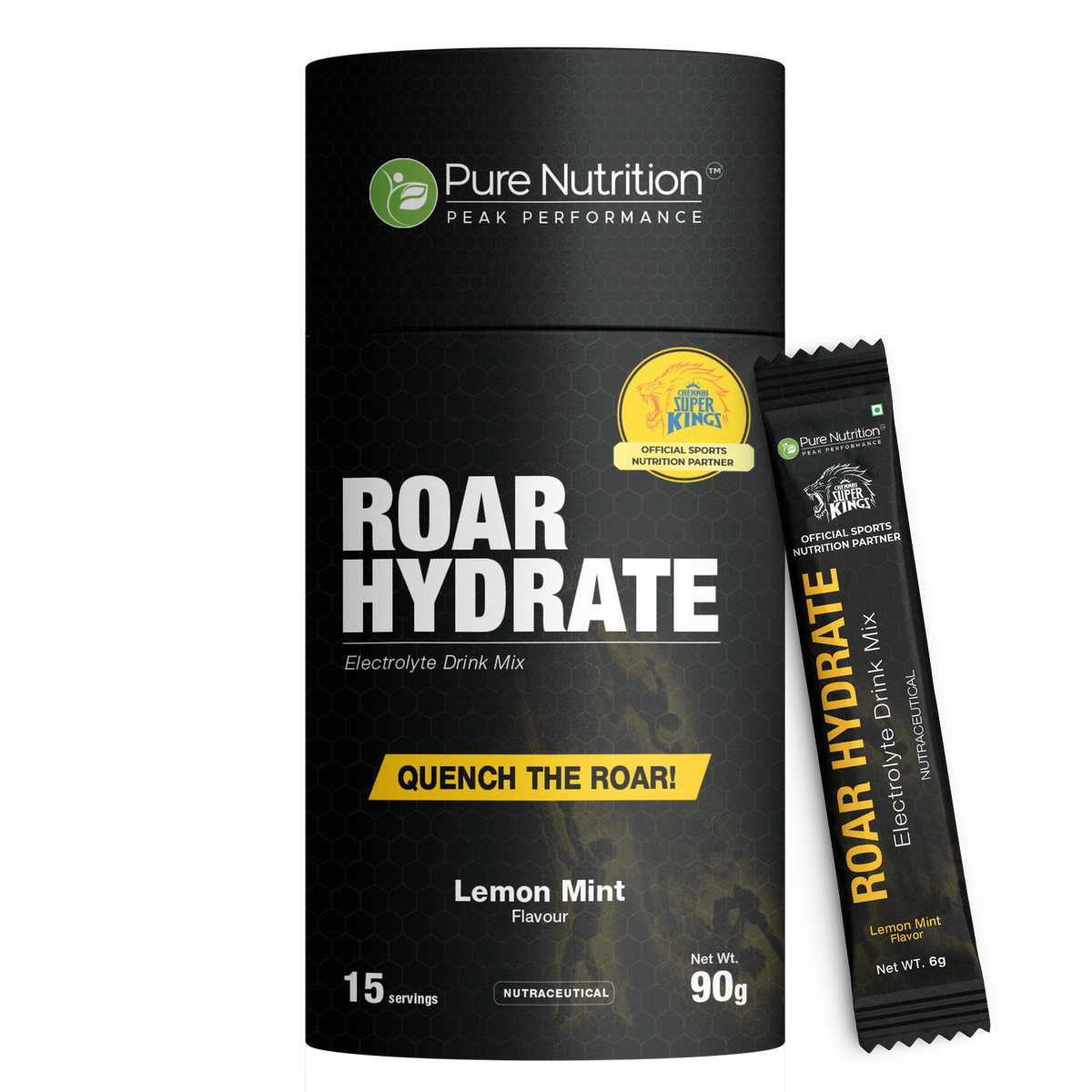 Roar Hydrate Electrolyte Drink Mix  Lemon Mint | Hydration & Performance | Watermelon - Nutrition by Pure Nutrition