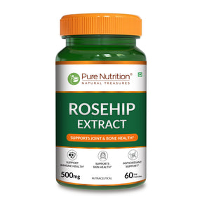 Rosehip Extract 500mg  Natural Vitamin C | Skin, Immunity & Collagen Support - Nutrition by Pure Nutrition